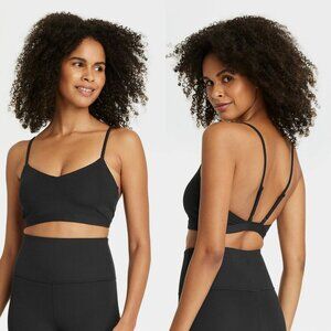 XXL - Womens Light Support Rib Triangle Bra - All In Motion - Black